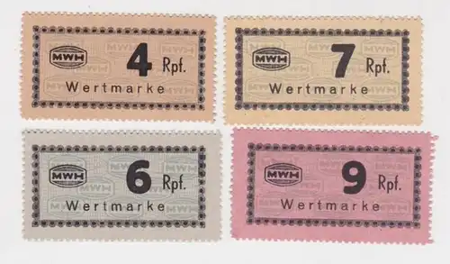 4 timbres de valeur Billets KZ Primes en espèces Stock extérieur Holleischen (144017)