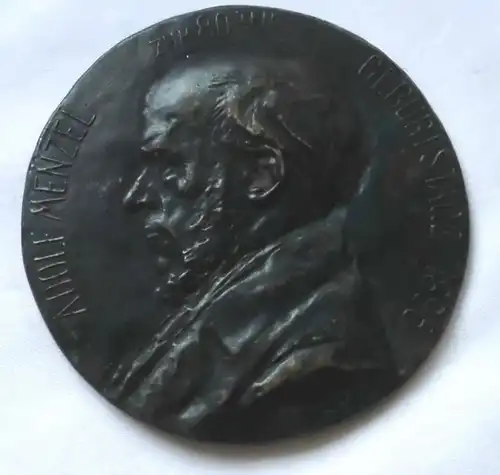 Bronze Medaille Adolf Menzel zum 80-ten Gebursttage 1895 (114331)