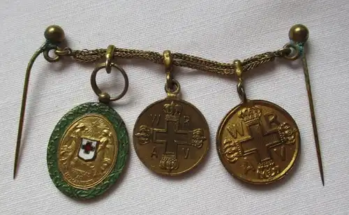 rare chaîne miniature Prusse avec 3 Ordres 1ère Guerre mondiale (123666)