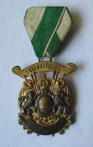 rare Ordre membre d'honneur du roi Saxon Association militaire de Nerchau (11038)