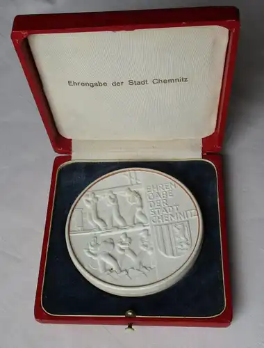 Médaille de porcelaine Don d'honneur à la ville de Chemnitz - Toute la force de la construction (134837)