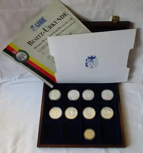 Sammlung 50 Jahre BRD mit 8 Silbermedaillen 999/1000 PP (145279)