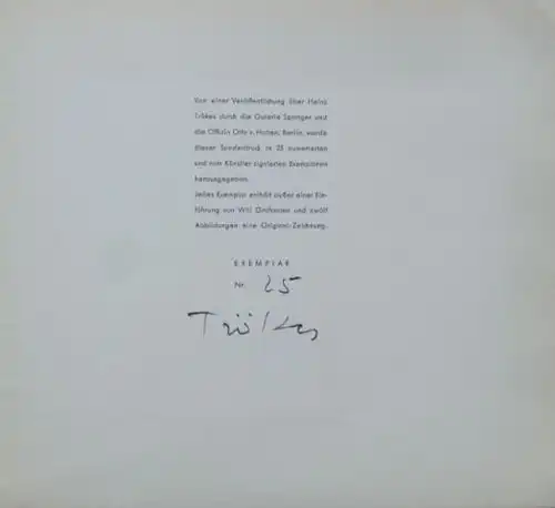 Heinz Trökes - Catalogue d'exposition avec un dessin signé original par Henz Tröke