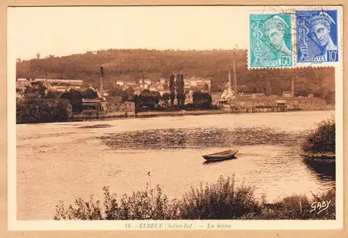 CPA Elbeuf, La Seine, gel.