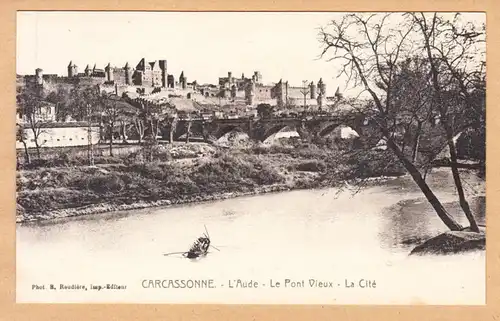 CPA Carcassonne, L'Aude- Le Pont- Vieux- La Cite, ungel.