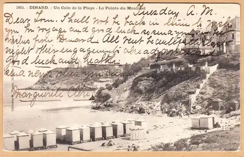 CPA Dinard, Un Coin de la Plage, la Pointe du Mulinet, gel.