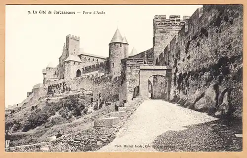 CPA Carcassonne, Porte d'Aude, ungel.