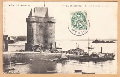 CPA Saint Servan, La Tour Solidor, gel.