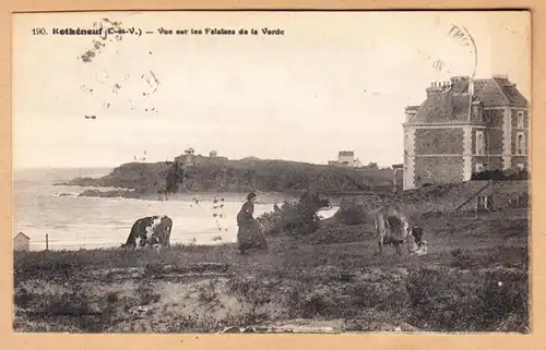 CPA Rothéneuf, Vue sur les Falaises de la Varde, gel. 1929