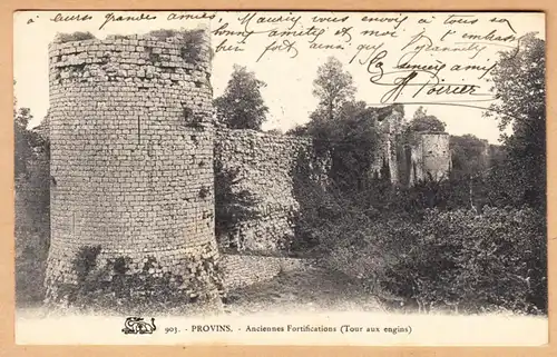 CPA Provins, Anciennes Fortifications, gel.