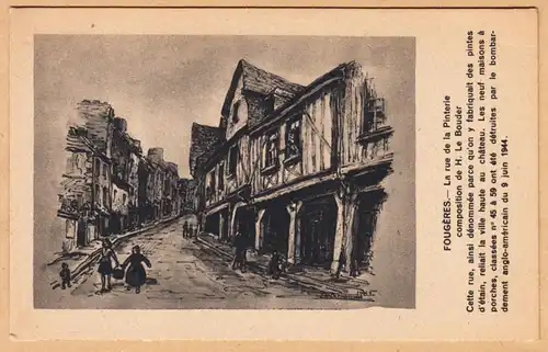 CPA Fougeres, La Rue de la Pinterie, ohn.