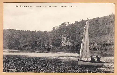 CPA Quimper, La Riviere, Les Vires-Court, Le saut de la Pucelle, ungel.