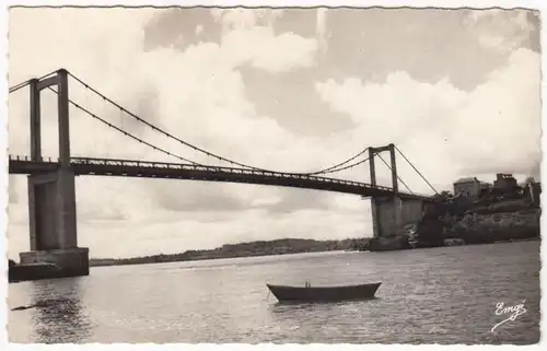 CPA Cote d'Emeraude, Les Bords de la Rance, Le nouveau Pont Suspendu, ohne.