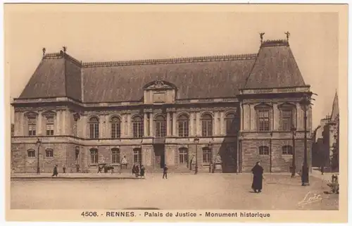 CPA Rennes, Palais de Justice, Monument historique, ungel.