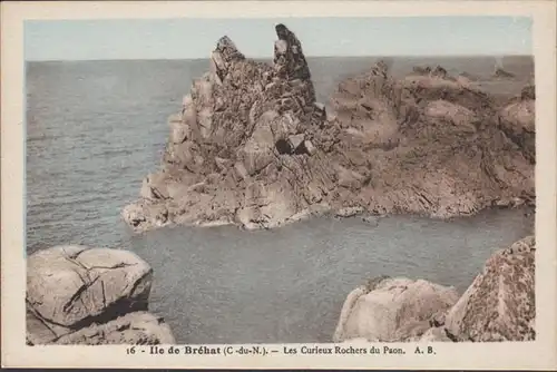 Cpa Ile de Bréhat, Les Corieux Rochers du Paon.
