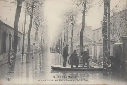 CPA Nogent sur Marne, Crue de la Marne, Avenue du Val de Beauté, ungel.