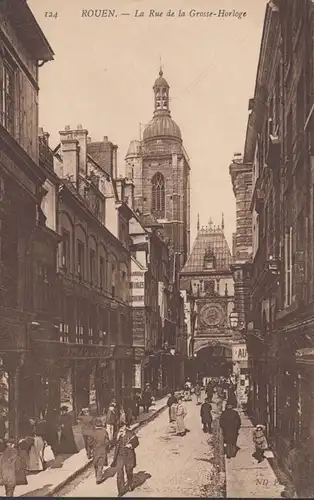 CPA Rouen, Rue de la Grosse Horloge.