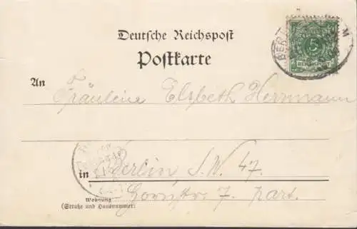 AK Gruss de Glienicke Château de chasse Bahnpost, couru 1900