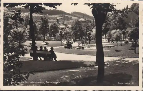 AK St.Joachimstal Parkpartie Sudetengau, ungelaufen