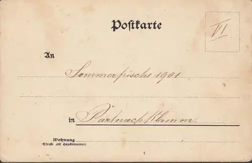 AK Gruss von der Partnachklamm, ungelaufen, datiert 1901