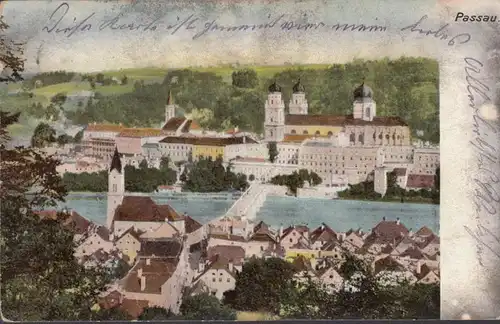 AK Passau Stadtansicht Feldpost, gelaufen 1915