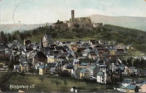 Königstein im Taunus, Stadtansicht, gelaufen 1909