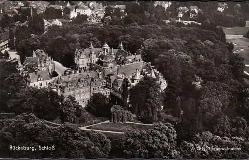 Bückeburg, Schloß, Fliegeraufnahme, gelaufen 1956