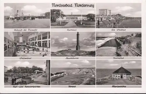 Nordseebad Norderney, Leuchtturm, Kurhaus, Wellenbad, Weststrand, ungelaufen