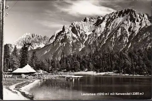 Mittenwald, Lautersee mit Karwendel, ungelaufen