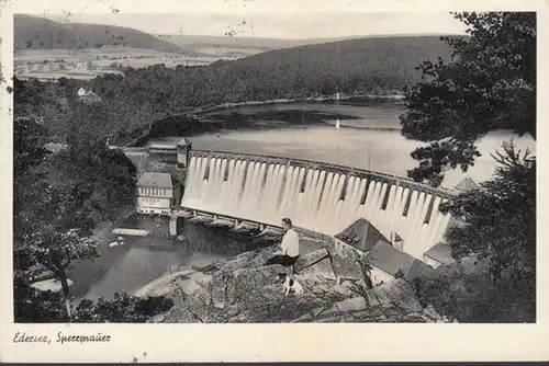 Edersee, Sperrmauer, gelaufen 1953