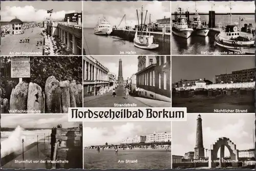 Borkum, Promenade, Sturmflut, Hafen, Rettungsboote, ungelaufen