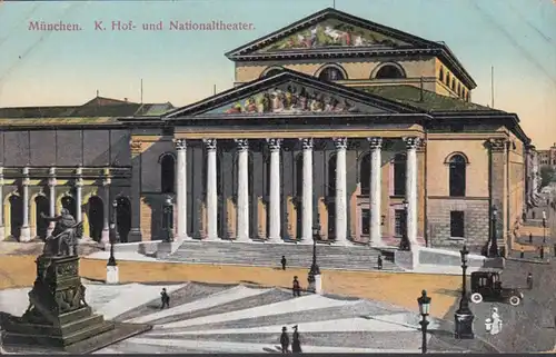 München, Königlicher Hof und Nationaltheater, ungelaufen- datiert 1910
