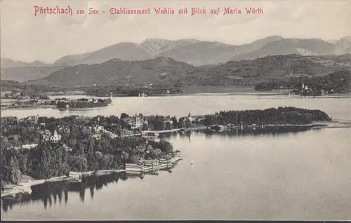 Pörtschach a. Wöthersee, Etablissement Wahlis , vue sur Maria Wörth, incurvée