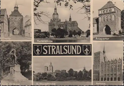 Stralsund, Marienkirche, Rathaus, Denkmal, gelaufen 1990