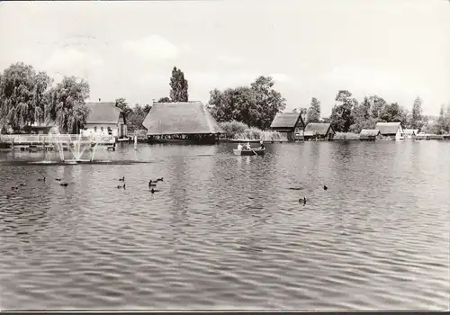 Krakow am See, Bootshäuser, Ruderboot, gelaufen 1983