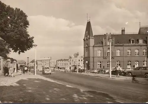 Bergen, Straßenansicht, Kirche, Autos, gelaufen 1971