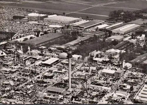 Hannover, Messegelände, Messestempel 1958, Fliegeraufnahme, ungelaufen