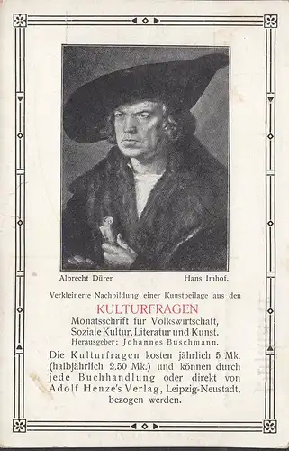 AK Albrecht Dürer, Kulturfragen, ungelaufen