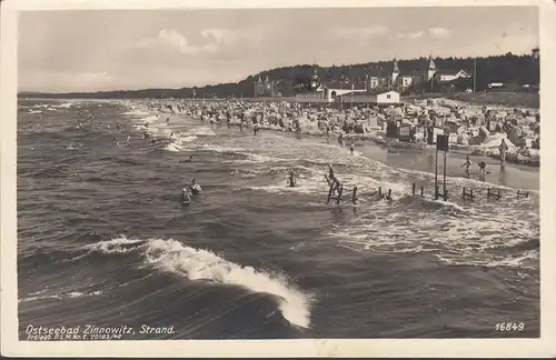 Zinnowitz, Strand und Strandkörbe, ungelaufen