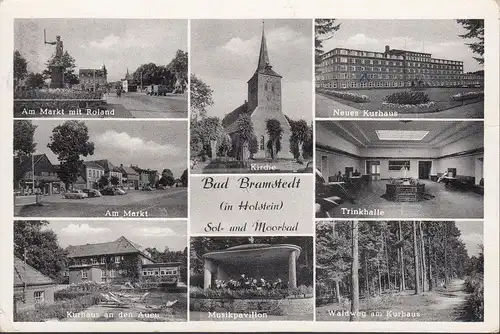 Bad Bramstedt, Markt, Roland, Brunnen, Kurhaus, Trinkhalle, gelaufen 1957