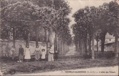 CPA Tremblay lès Gonesse, L'Allée des Tilleuls, gelaufen 1915