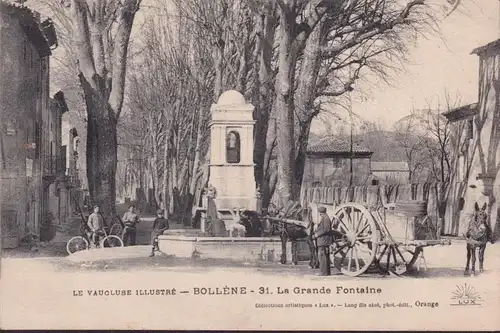 CPA Bollène, La Grande Fontaine, gelaufen 1925