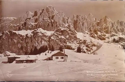 AK Mühlbach am Hochkönig, Windrauchegg Alm mit Manndlwand am Hochkönig, gelaufen 1958