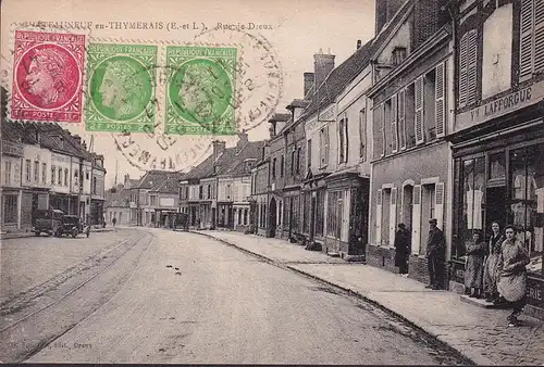 CPA Chateauneuf en Thymerais, Rue de Dreux, Lafforgue, gelaufen 1947