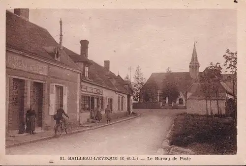 CPA Bailleau l Eveque, Le Bureau de Poste, ungelaufen