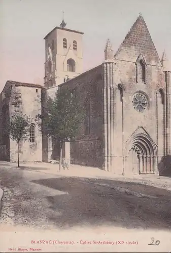 CPA Blanzc, Eglise St. Arthemy, ungelaufen