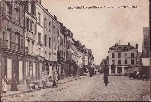 CPA Neufchatel en Bray, Grande Rue Notre Dame, Cafe de la Paix, Hotel, ungelaufen