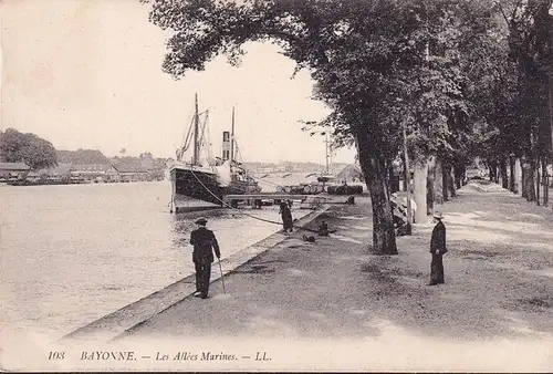 CPA Bayonne, Les Allees Marines, ungelaufen