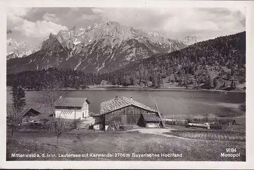 AK Mittenwald, Lautersee mit Karwendel, ungelaufen