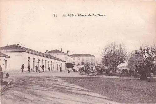 CPA Alais, Ales, Place de la Gare, non circule